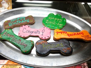 Above are treats that Bentley's Biscuits & Bones can make for any occasion. Each can be personalized upon request.
