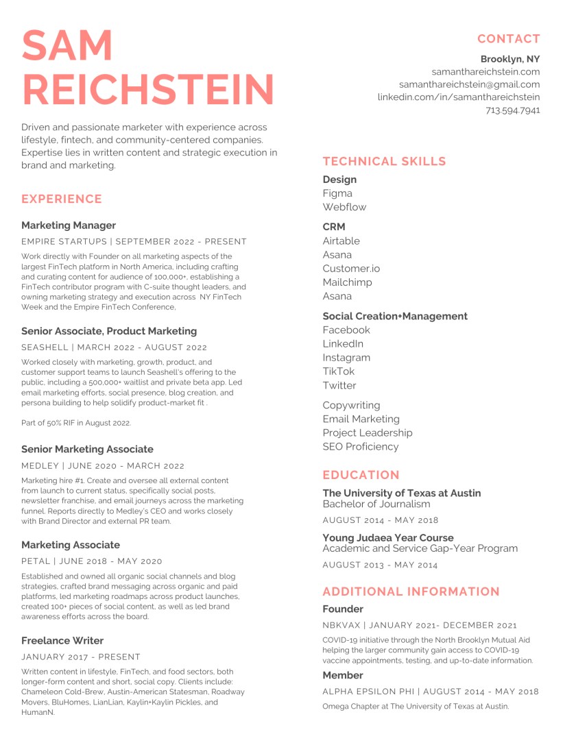 sam reichstein resume - ReichsteinSamantha_Resume